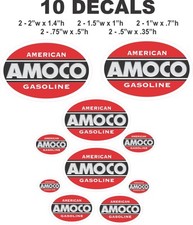 10 Oval American Amoco Gasoline Vinyl Decals picture