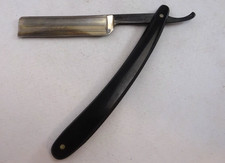 STRAIGHT EDGE RAZOR NOS GERMAN SCHWARTZ SOLINGEN 17mm HOLLOW GROUND MANGANESE picture
