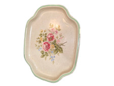 Avon Vintage 1980 Floral Metal Vanity Tray Made In England Exclusively For Avon picture