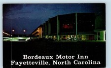 FAYETTEVILLE, NC North Carolina~ BORDEAUX MOTOR INN c1970s Roadside   Postcard picture