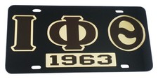 Iota Phi Theta 1963 Mirror Insert Tag License Plate [Black - Car/Truck] picture