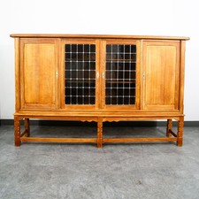 Mid Century Danish Modern Cabinet Credenza Glass Henning Kjernulf White Oak Mcm picture