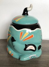 VTG KATHERINES COLLECTION-Cookie Jar Teal Atomic Burst Pop Art-Retro-Unique-2001 picture