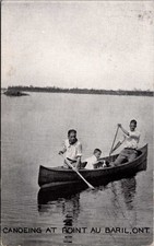 Canoeing Point Au Baril ONT 1910 RPPC Warwick Bros Rutter Toronto Canada picture