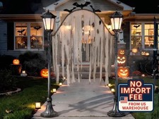 7 Ft Light-Up Cemetery Archway Halloween Yard Prop Decoration Bats Haunted House picture