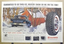 1958 Firestone Tire Vintage 2-Page Print Ad Oldsmobile Winter Howard Dashner picture
