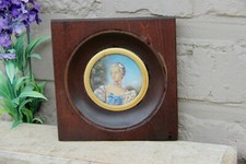 French miniature portrait painting signed After boucher madame Bergeret  picture