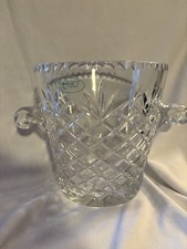 Vintage Heavy Cut 24% Lead Taunton Crystal Ice Bucket -Made in Poland w/Initials picture
