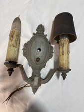 Vintage Two-Arm French Style Wall Sconce With Candle Drip Sleeves Beaver 41-9 picture