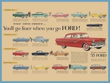 1955 Ford Mainline, Customline, Fairlane, Wagon Models NEW Metal Sign: 9x12