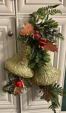 Vintage pressed paper/paper-mache double bell Christmas swag made in Hong Kong picture