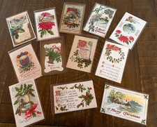 Antique Lot of 12 Vintage CHRISTMAS Postcards~Early 1900's~in sleeves~s606 picture