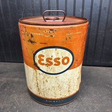 Vintage 1960 Esso Multi Purpose 5 Gallon Lube Can Empty , Gas Garage Station Art picture