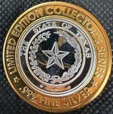 ⭐️HARRAH’S HOTEL & CASINO Limited Edition 999% .6 Oz Pure Silver Strke Center⭐️ picture