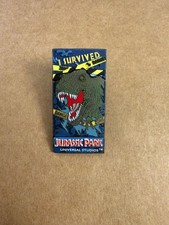 Vintage Universal Studios T-Rex I Survived Jurassic Park Collectible Pin Danger picture