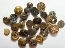 29 vintage antique metal collector buttons lot heraldic uniform etc 52368 picture