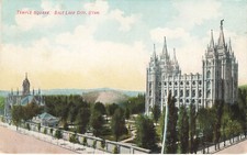 TEMPLE SQUARE PANORAMIC VIEW POSTCARD SALT LAKE CITY UT UTAH 1907 picture