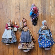 4 Vintage French Provencal Santon Figures Handcrafted Terracotta Clay Home Decor picture