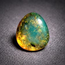 Charming Design Natural Dom. Translucent Ocean Blue Amber Polished Stone 20mm picture