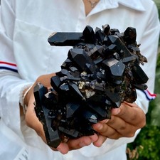 2.8LB New Black Phantom Quartz Crystal Cluster Mineral Specimen Spiritual The picture