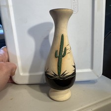 Antique/Vintage Tawa Southwestern Pottery Cactus Bud Vase - Signed & Dated 2016 picture