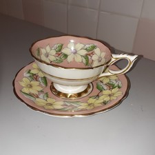 Vintage Royal Stafford Bone China Dogwood England Floral Teacup & Saucer picture