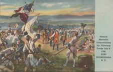 Postcard General Montcalm Congratulating Troops July 8 1758 Fort Ticonderoga NY  picture