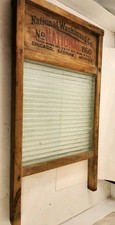 Vintage Glass National Washboard No 860 |Glass Ribbed | 24 In X 12 In X 2 1/2 In picture