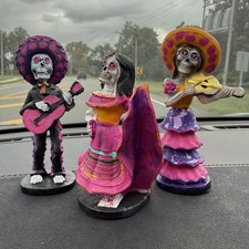 Day of the Dead Catrina Skeleton Halloween Figurines Set of 3 Polyresin Momentum picture