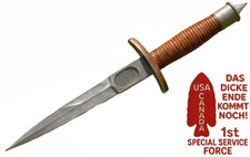 V-42 Devil's Brigade Dagger Knife Case Fix Double Edge Blade Fighting WW2 picture