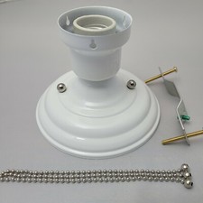 LOOK  NEW WHITE 3-CHAIN LIGHT FIXTURE -VINTAGE ART DECO SHADE Three Chain picture