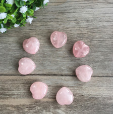 Natural Stone Rose Quartz Heart Shaped Stone Striped Agate Crystal Love Gemstone picture