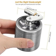 Metal Herb & Spice Grinder with Hand Crank – Manual Crusher for Kitchen Tobacco picture