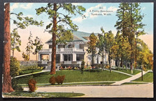 1913 Spokane WA Pretty Residence House Postcard Vintage Hand Colored picture