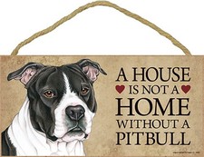 Pitbull House is Not a Home Sign Blk Uncropped + Bonus Coaster picture
