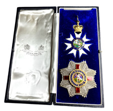 Original Order of St Michael & St George KCMG 2nd Class Medal Box Silver picture