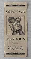 CHOWNING'S TAVERN RESTAURANT MENU-WILLIAMSBURG VIRGINIA-1963 picture