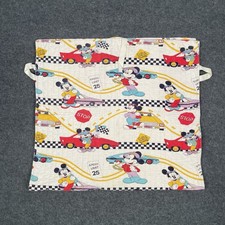 Vintage Disney Mickey Mouse Racer Racing Car Theme Kids Baby Blanket Throw 54X29 picture