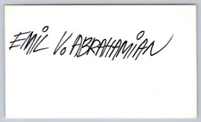 Emil V. Abrahamian hand signed Index Card - Cartoonist - Patriotic Cartoons picture