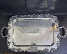 Antique Crescent (1954 USS SOLEY WARDROOM) OFFICER MESS SILVER PLATE Platter L picture