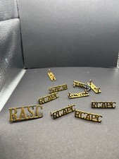 Vintage Canadian Military Shoulder Titles Lot RASC RCAPC Brass Badges picture