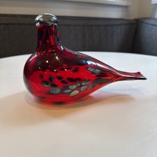 Iittala Birds by Toikka Ruby Red Art Glass Bird, Signed O. Toikka, 2 Available picture