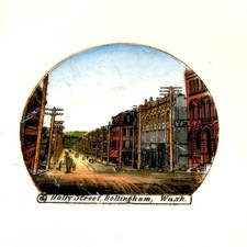 BELLINGHAM Holly Street WA WASHINGTON Antique Souvenir RARE China Dish Plate picture