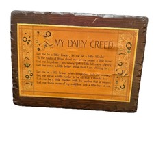 “MY DAILY CREED” Vintage Wooden Wall Hanging picture