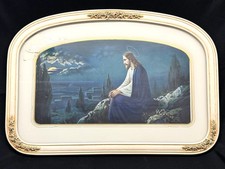 Early 1900's Jesus Christ on The Mount of Olives 13.5” X 19.5