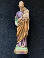 Vintage * Saint Joseph w/Sleeping Jesus Chalkware Statue * 9