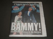 2012 NOVEMBER 7 NEW YORK DAILY NEWS NEWSPAPER - BAMMY - NP 2444 picture