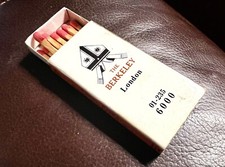 The Berkeley Hotel, Knightsbridge, London, England Slim Full Unstruck Matchbox picture