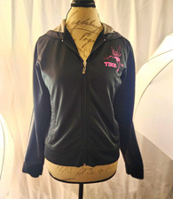 Disney Tinker Bell Black Full Zip Hoodie Jacket w/ White Sleeve Stripes XL KIDS picture