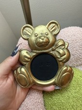 Vintage Teddy Bear Brass Frame- No glass picture